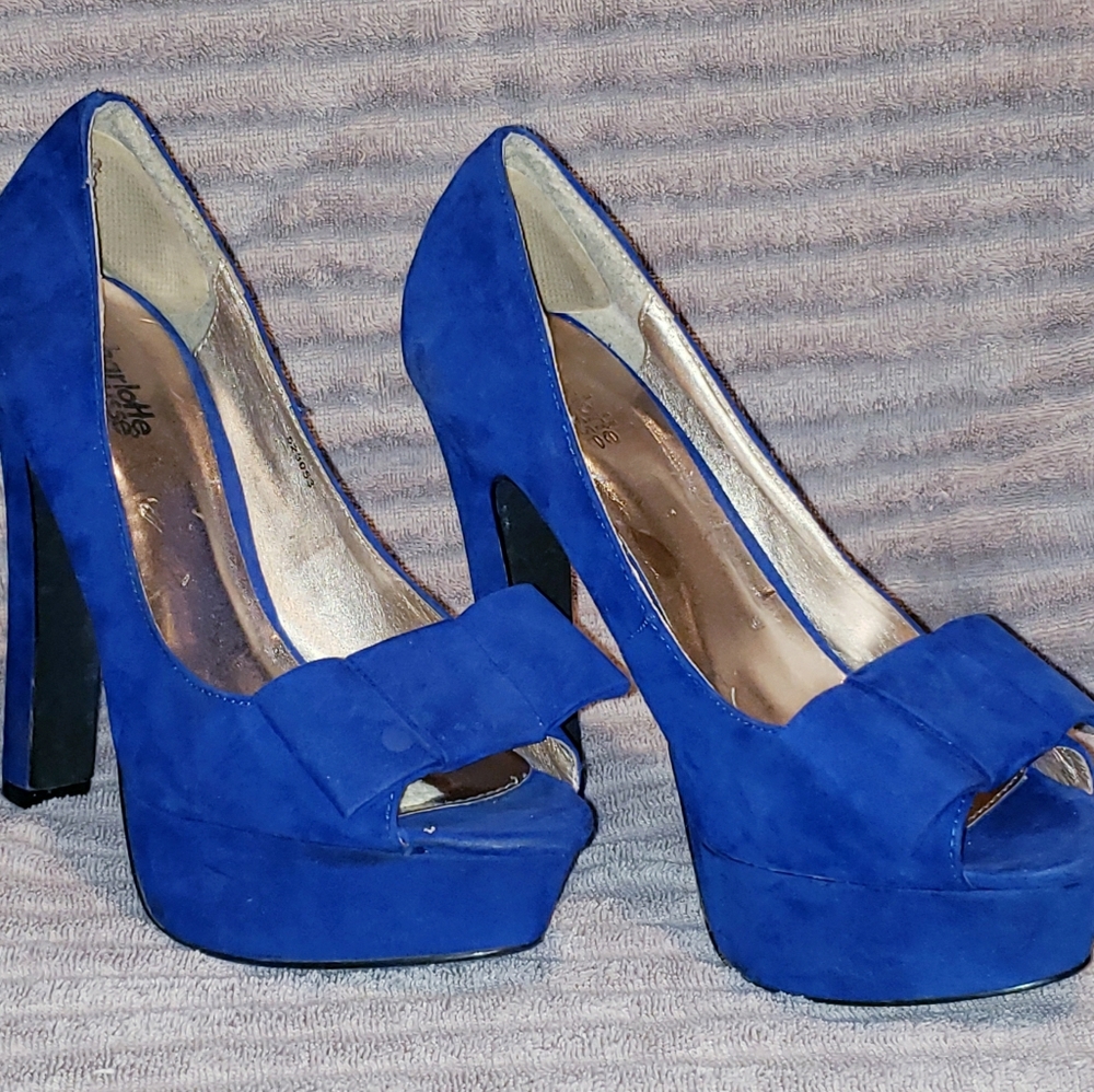 Suede Bow Heels